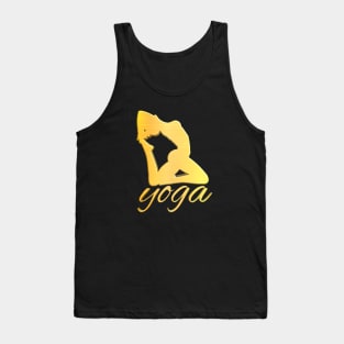 Shiny Gold Yoga pose no.1 with type Tank Top